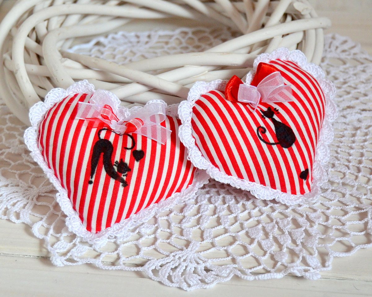 Levandulové srdíčko s kočičkou