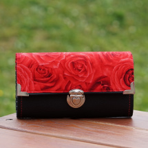 Peněženka Červená růže 19x10cm, 12 karet, na fotky