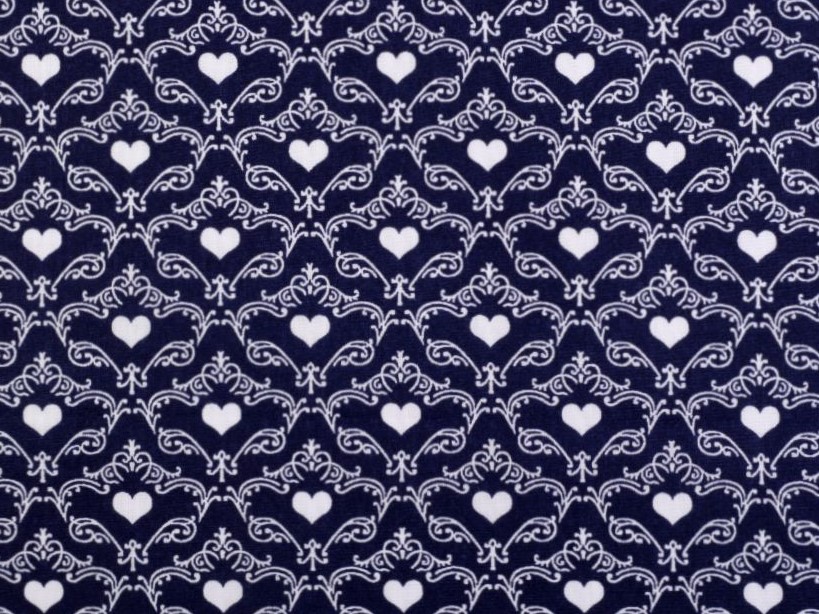 Bavlněná látka srdce š.140cm (10cm)