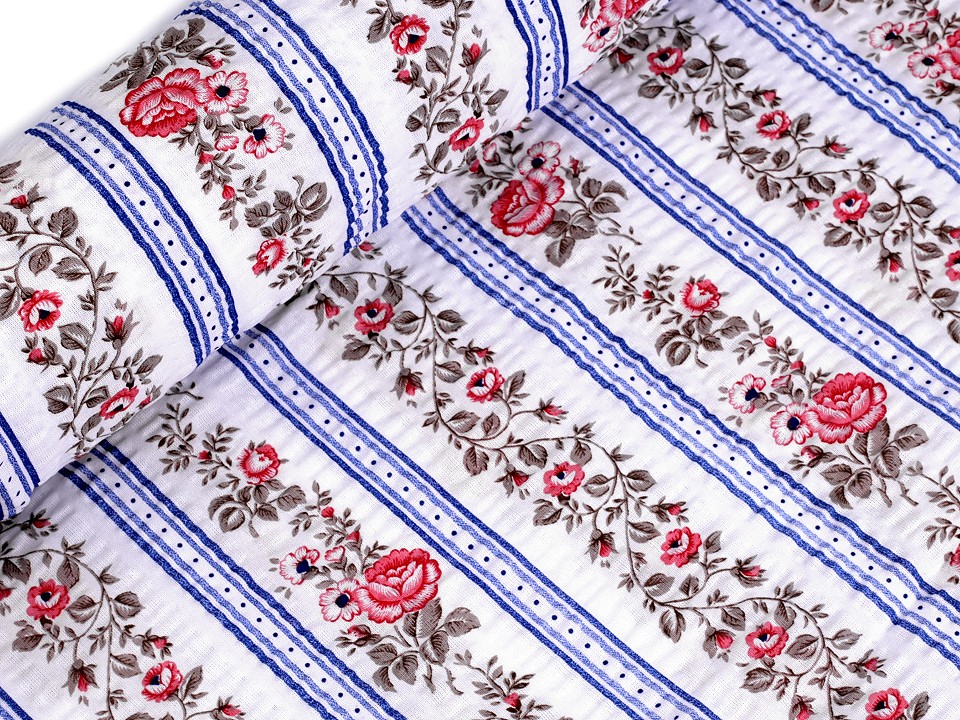 Bavlněný krep šíře 160 cm (10cm) - modrá