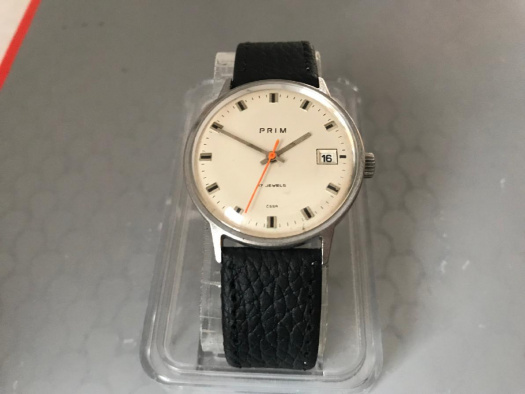 Náramkové hodinky PRIM z roku 1981, s datumem