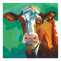 Originální akrylová malba, Kráva, 30 × 30 cm