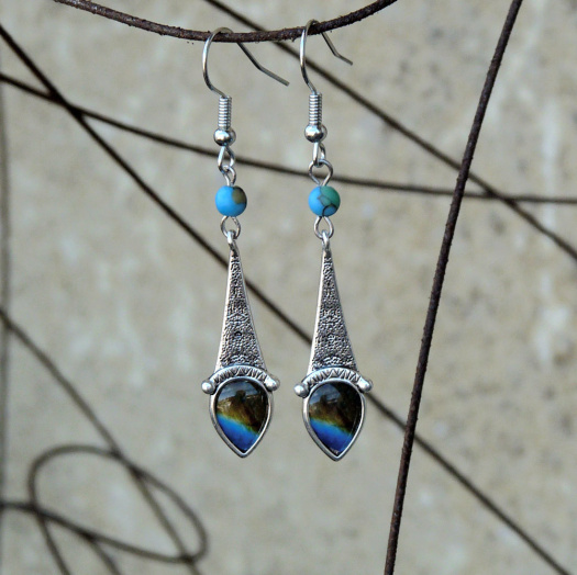 Náušnice - mořské pobřeží (variscit)