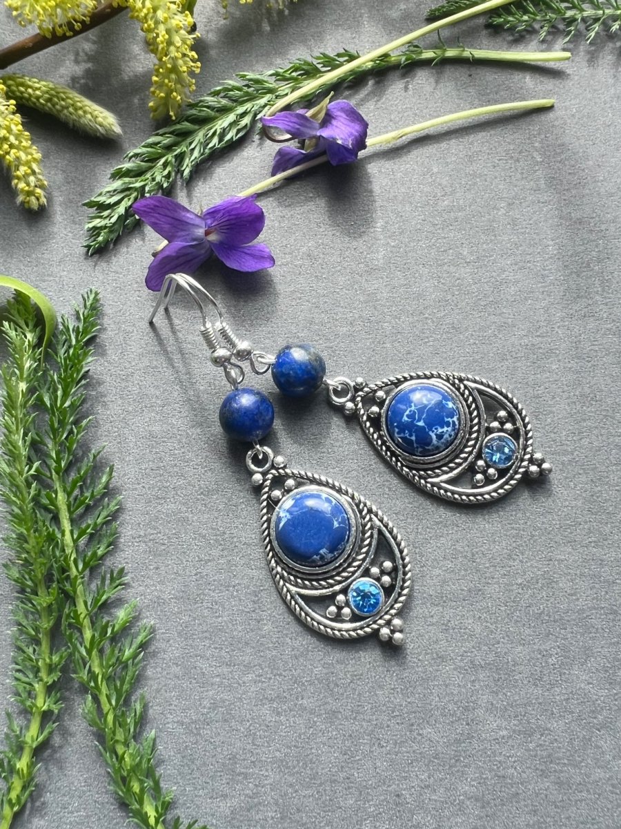 Slzičkové náušnice s lapis lazuli