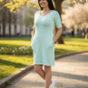 Dámské šaty viskoza mentolové - S/M