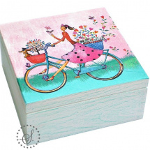 krabička - truhlička - šperkovnice - dívka na kole