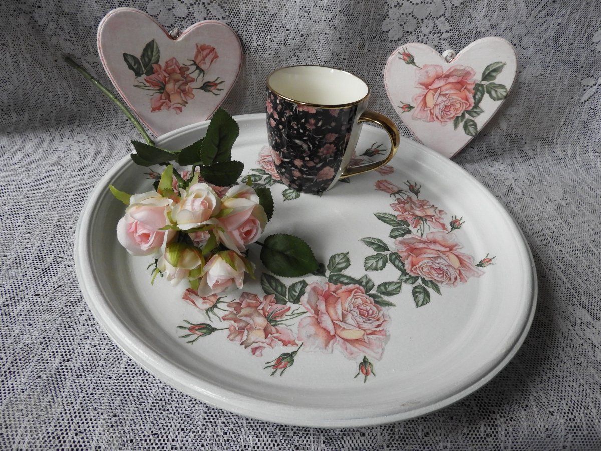 Podnos romantický vintage růže