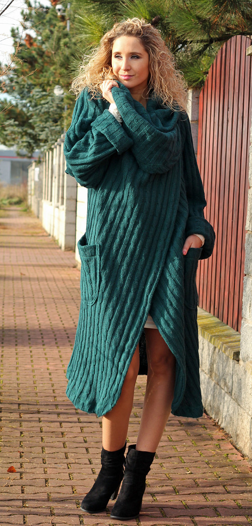 Dllouhý kardigan - oválný 