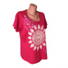 Malinově růžové dámské tričko pastelová mandala