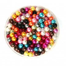 Barevné perličky 6 mm - sada 50 ks