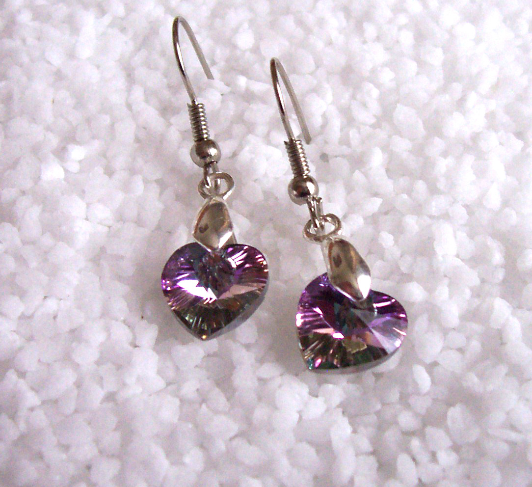 Náušnice se srdíčkem Swarovski