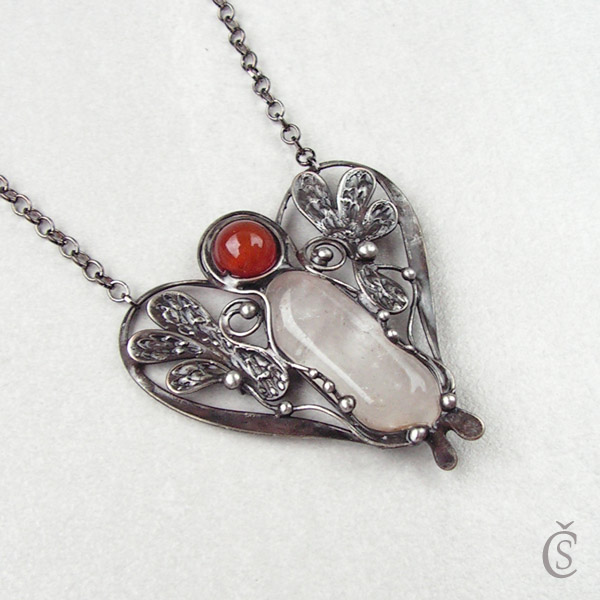 Andílek - Křišťál, Karneol