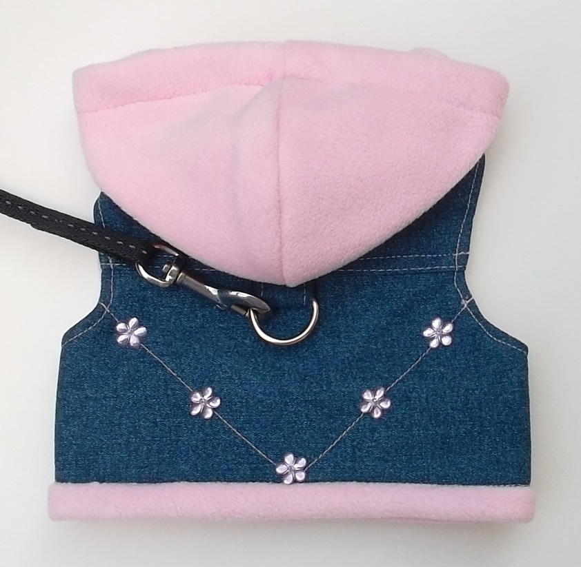 Džínové kšíry s kapucí- růžové vel.M 