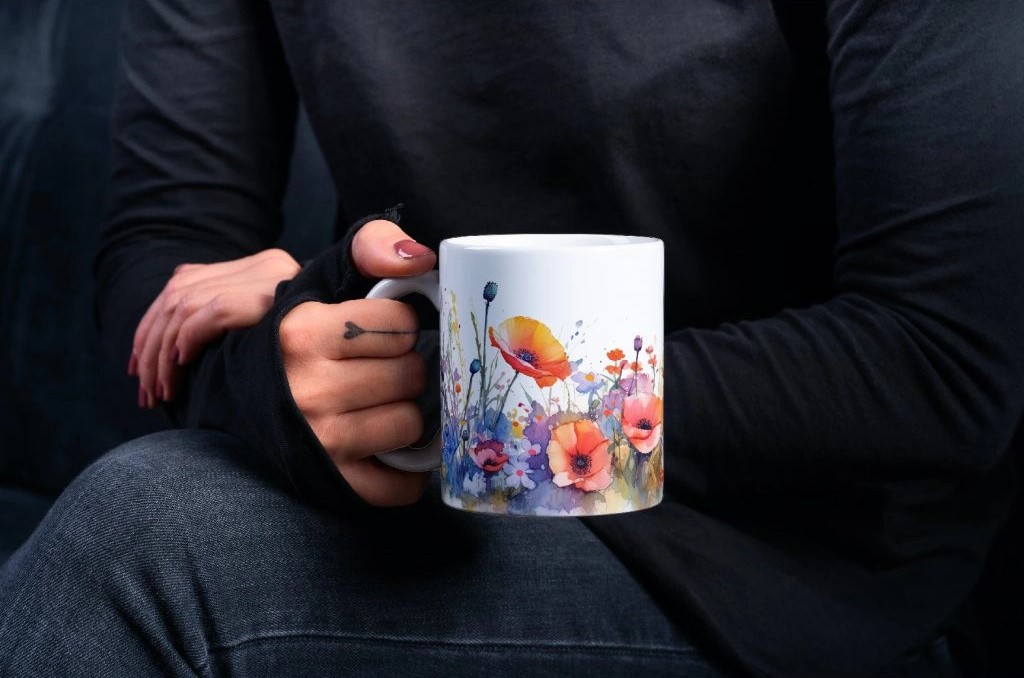 Hrnek s potiskem "Vlčí máky"