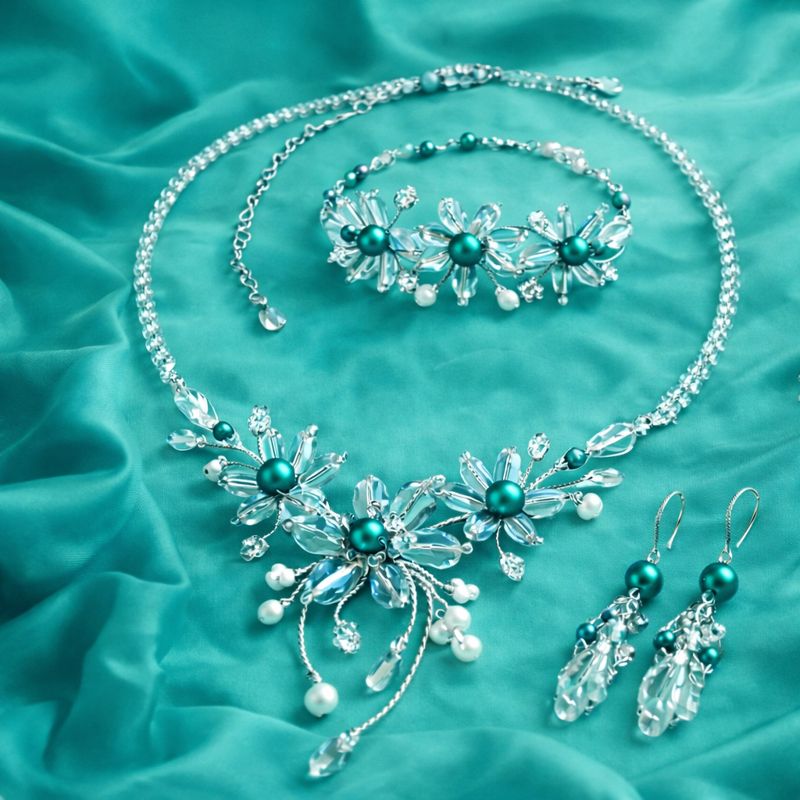 Elegantní plesový šperkový set  ve smaragdové