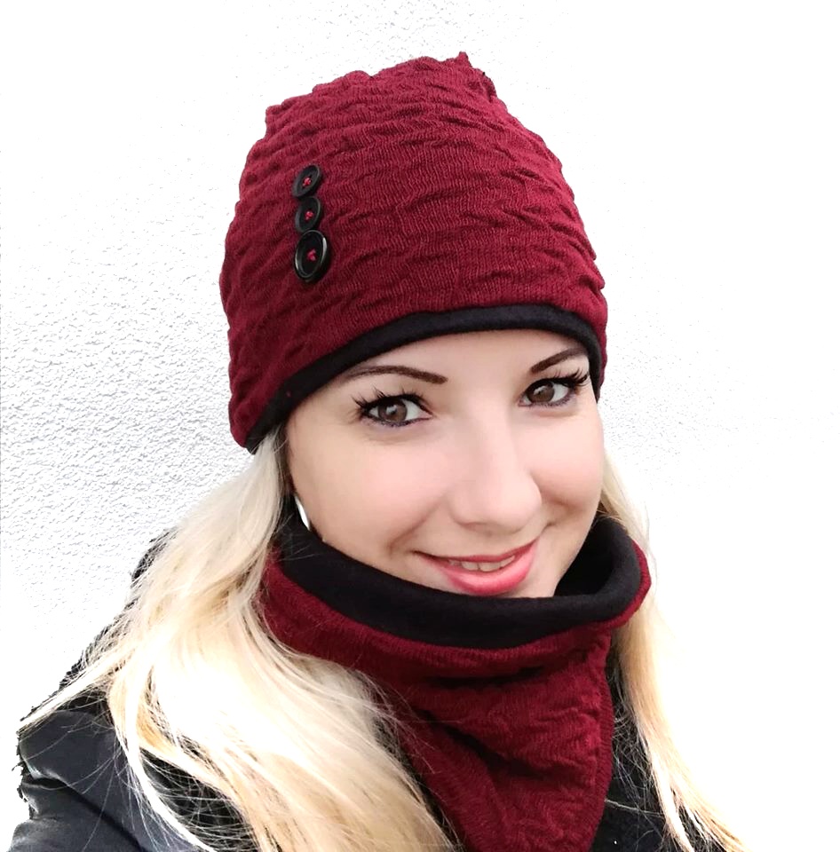 nákrčník ,tunel bordo černý