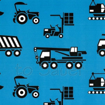 Traktory a bagry - jednolícní úplet