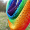 Háčkovaný šátek - barvy duhy