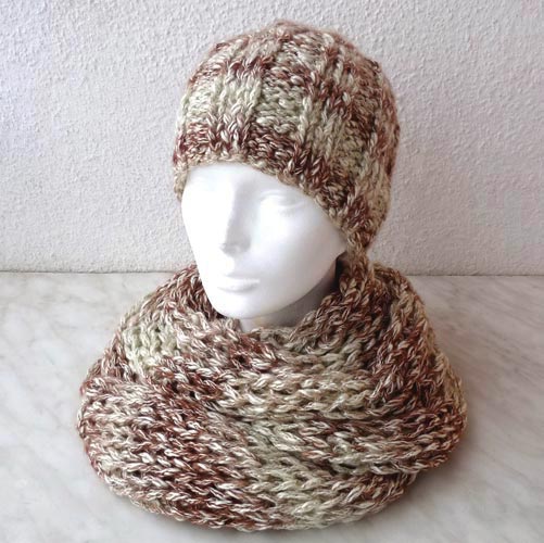 Zimní melírovaná čepice