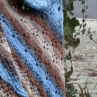 Háčkovaný šátek - tlapky (alpaca)