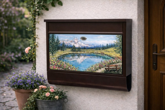 Hnědá schránka s rourou 