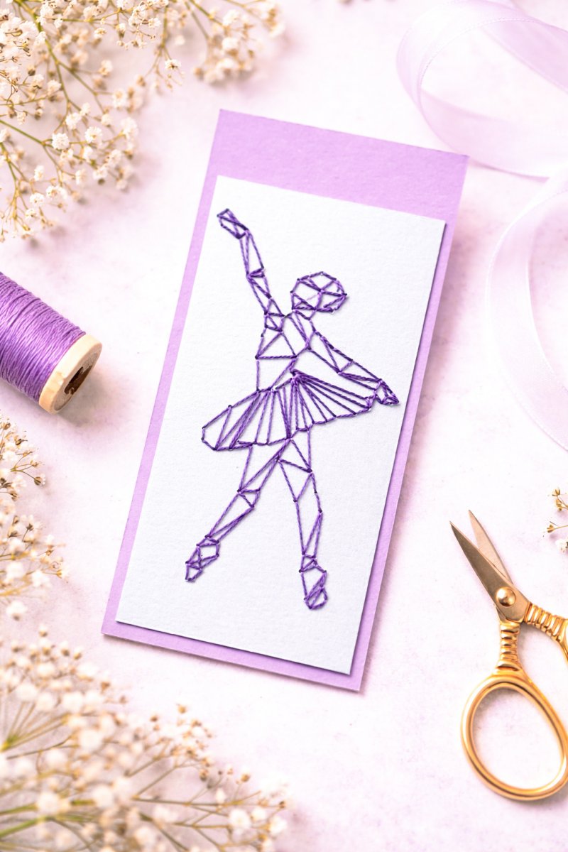 Orig.vyšívaná záložka - Baletka