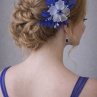 Svatební vlasové ozdoby – květiny s perličkami (3 ks)