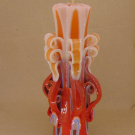 Řezaná svíčka - oranžovo-červená