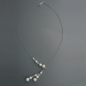 Bílý třpytivý jednoduchý náhrdelník - 3