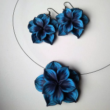 Fimo sada - modré květy