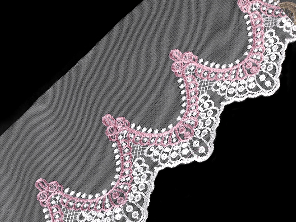 Vyšívaný prýmek na monofilu šíře 17,5 cm