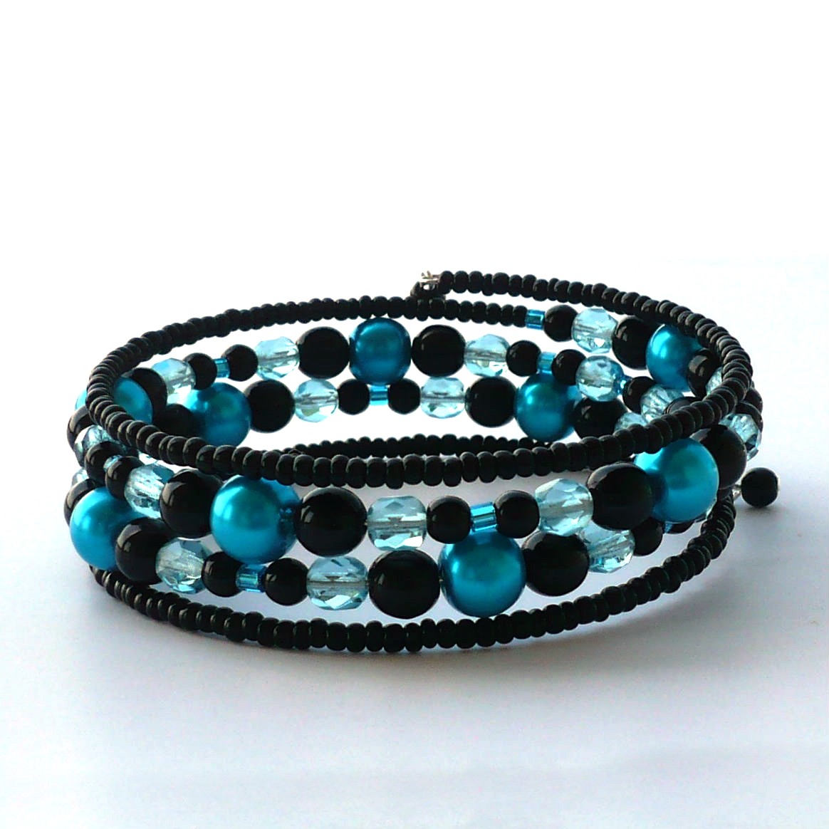 Černotyrkysový náramek