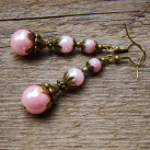 náušnice růžové perličky