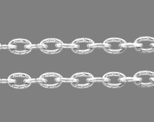 Řetízek 3x4 mm - stříbrný - 1 m