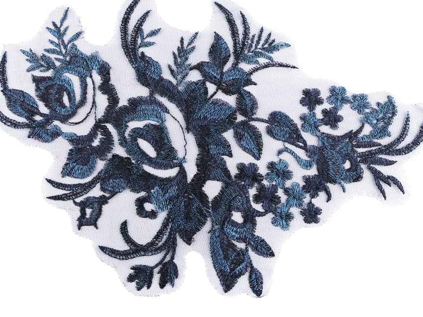 Lurexová aplikace / vsadka - modrá