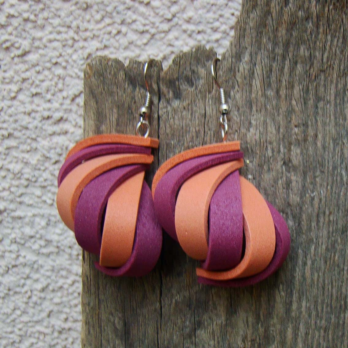 náušnice ulity duhové