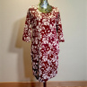 Dámské šaty vínové - květiny-S/M,L/XL