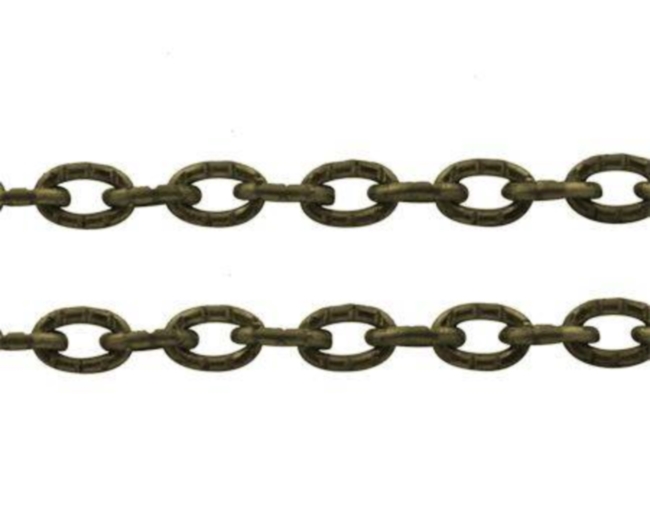 Řetízek 3x4 mm - staromosazný - 1 m