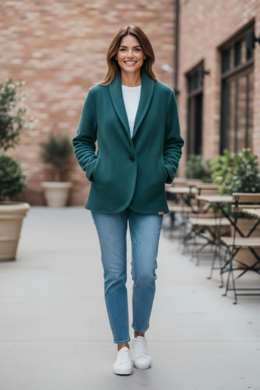 Dámský sako flees zelené