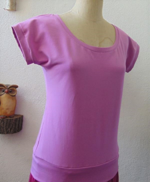 Tričko - barva šeříková (bavlna)