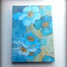 Ručne šitý Zápisník Modré kvety A5