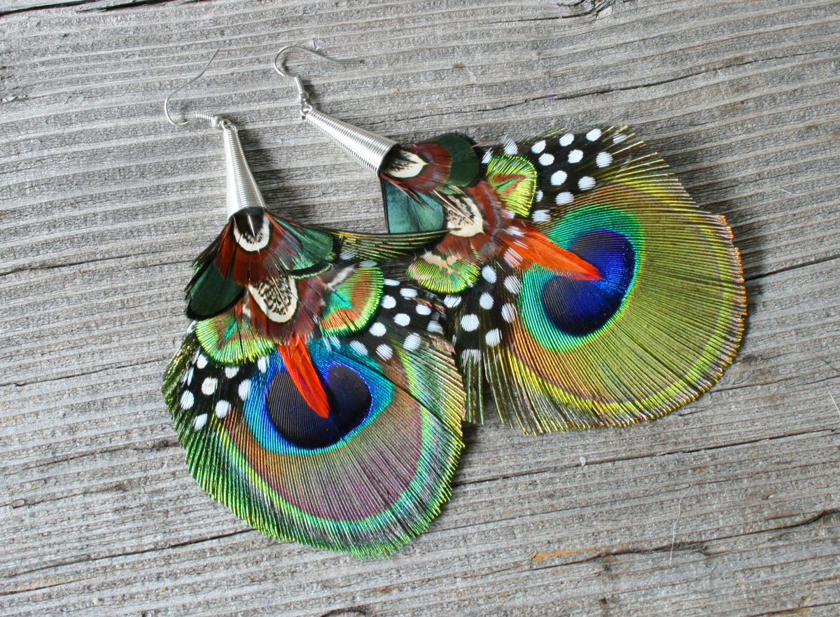 Grace - peříčkové náušnice