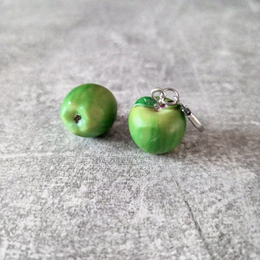 Náušnice jablíčka zelená