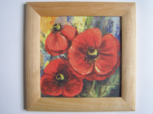 Obrázek - Vlčí máky květ - 16 x 16 cm