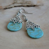 Náušnice - tyrkenit v krajce 