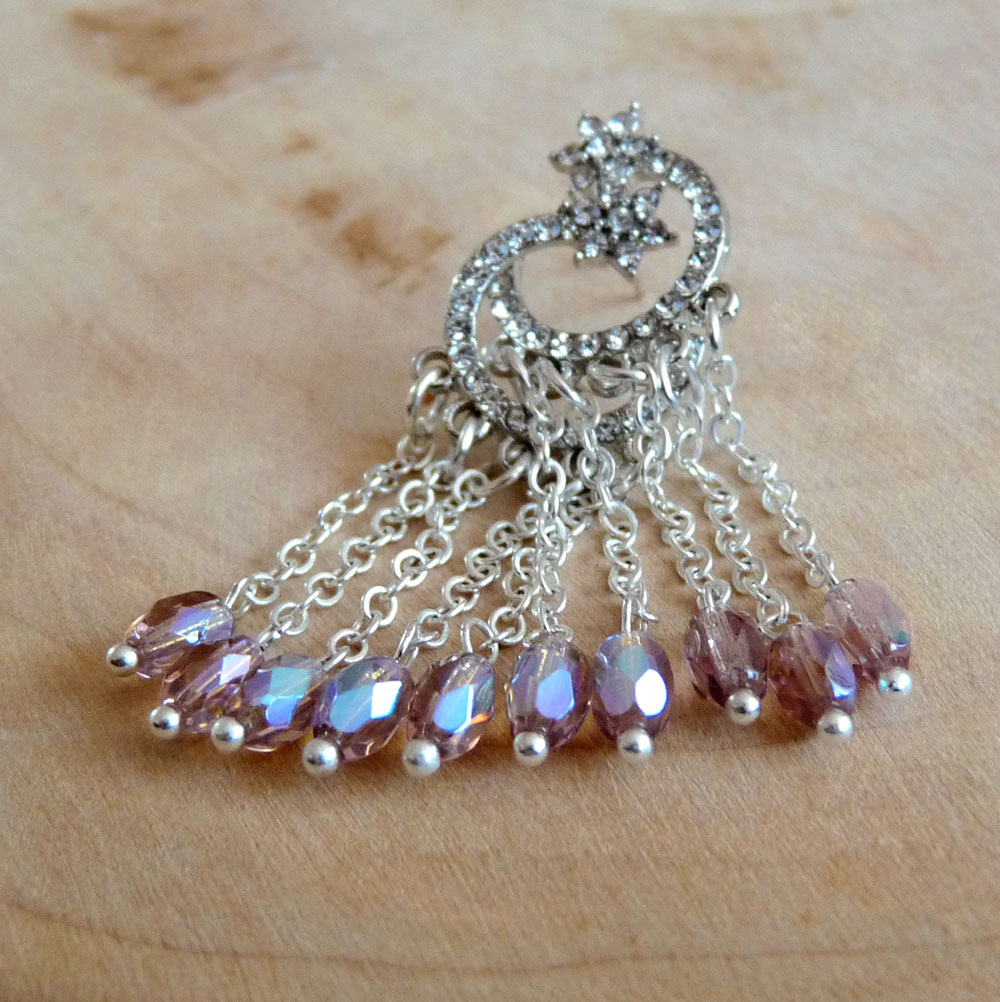 Náušnice - stříbrný půlměsíc