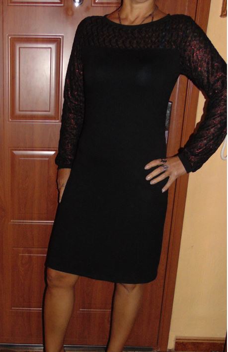 VÝPRODEJ - SPOLEČENSKÉ ŠATY S ČERVENOU (M) POSLEDNÍ KUS!