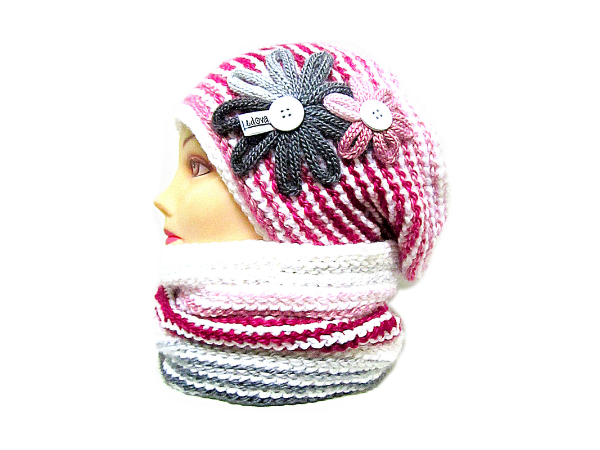 ༺♥༻ SOUPRAVA ČEPICE A NÁKRČNÍKU ༺♥༻ 