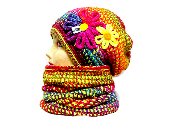 ༺♥༻ SOUPRAVA ČEPICE A NÁKRČNÍKU ༺♥༻