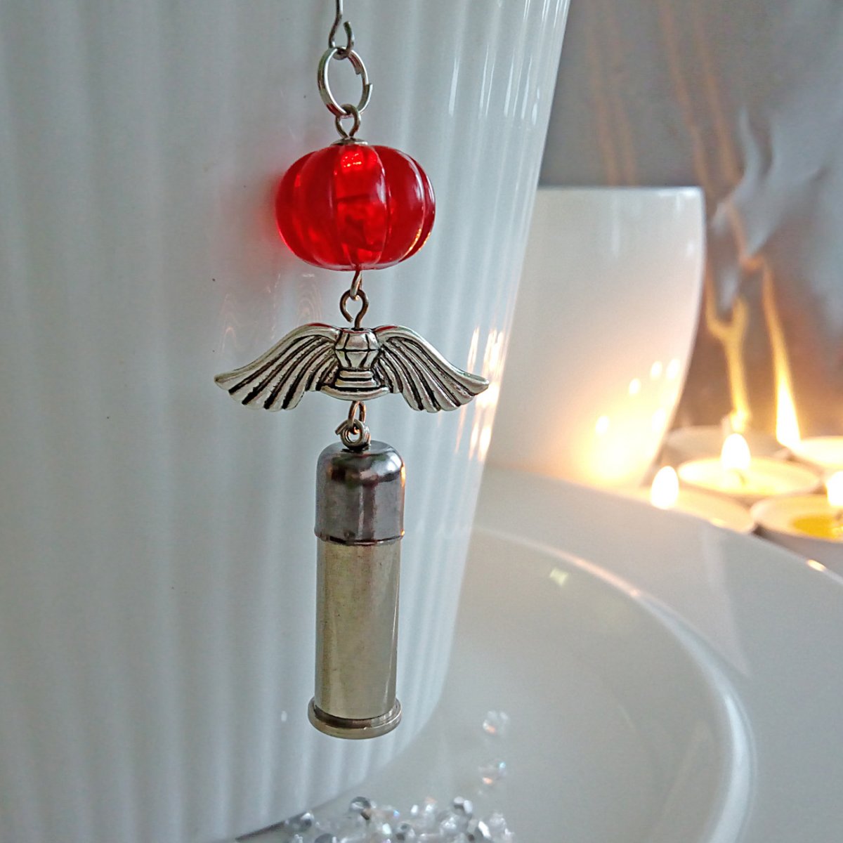 Anděl stříbrný červený